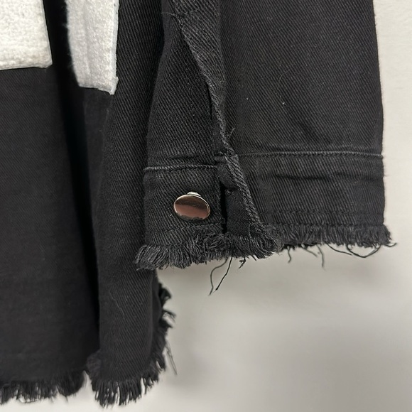 J. NNA Rock & Roll Jacket Oversized Black Denim Utility w/ Rhinestones, 1XL - Picture 5 of 7
